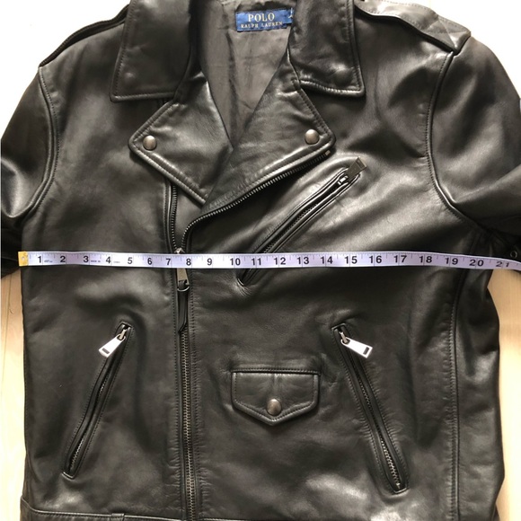NWOT Polo Ralph Lauren Black Cow Hide Biker Leather Jacket - Picture 4 of 16